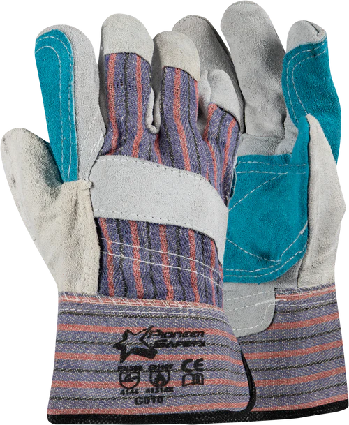 Pair of gloves with a striped pattern