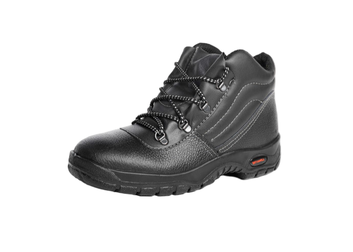 Black leather boot with laces 