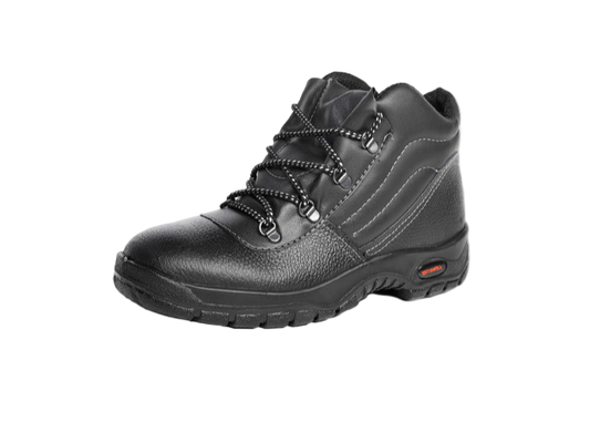 Black leather boot with laces 