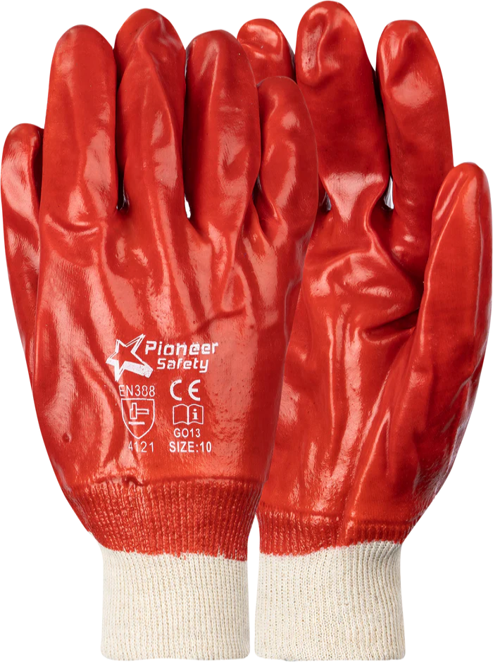 PVC Red Medium Weight with Knit Wrist