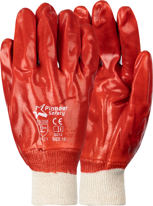 PVC Red Medium Weight with Knit Wrist