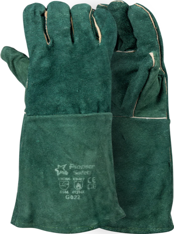 Econo Green Lined 35cm Welding Gauntlet