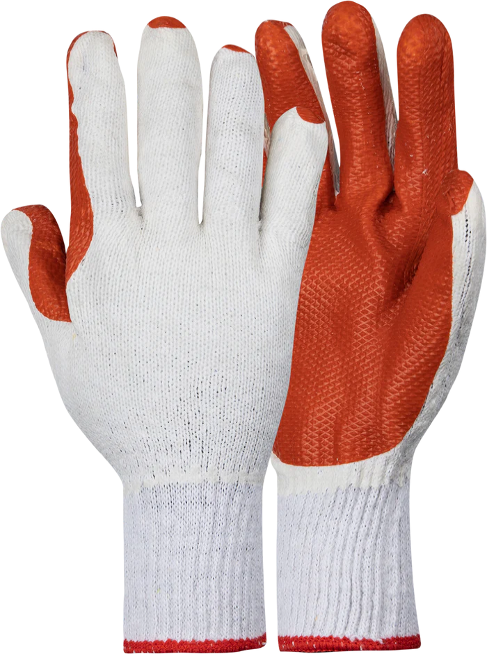 Pair of white and orange crayfish gloves 