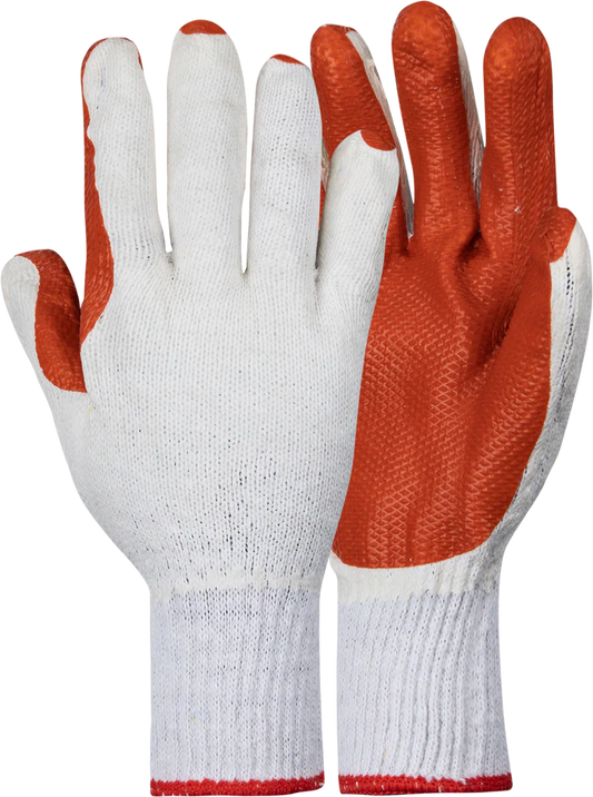 Pair of white and orange crayfish gloves 