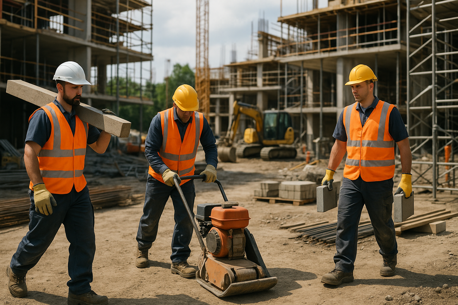 hard men working onsite